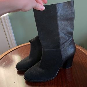 Black Saks Fifth Avenue Leather Boots